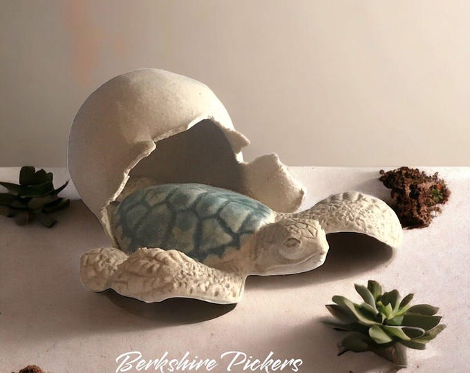 Hatching Turtle Figurine Vintage ceramic/clay