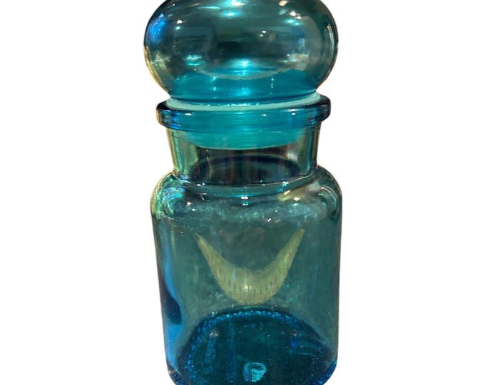 Teal blue Bottle made in Belgium vintage