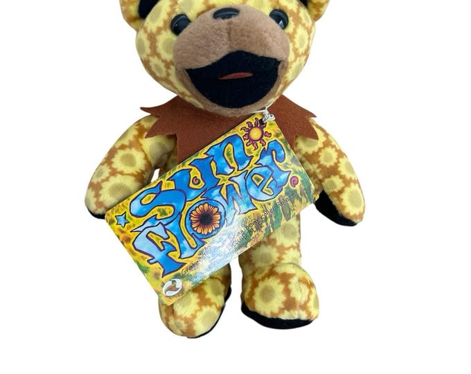 Grateful Dead plush bear 2001 Sunflower  3-2-92 The Omni