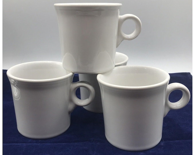 FIESTAWARE HLC White ring handle coffee mug cup  USA Set of 2 vintage