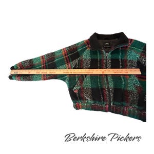 Urban Outfitters Jacket Womens Green Plaid Fleece Mock Neck Full Zip Medium zdjęcie 9