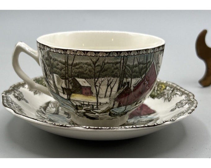 Johnson Brothers Friendly Village Ice House Tea Cup and Saucer