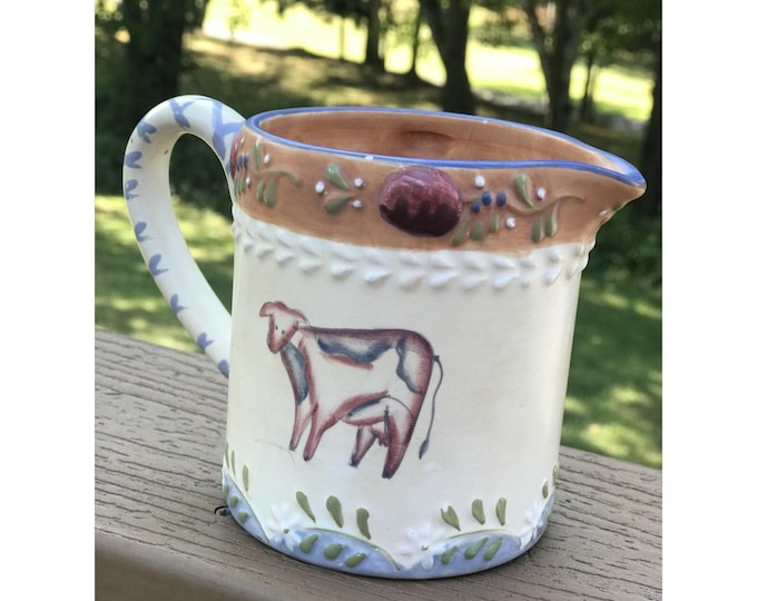 Bella Casa by Ganz COW creamer / small pitcher Ceramic country folk art