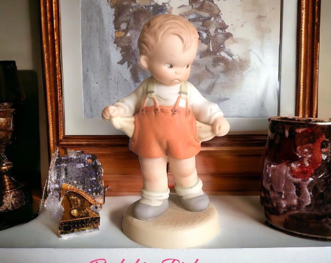 Marvel Lucy Atwell Pottery figurine boy "it's the thought that counts" signed