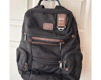 tumi alpha bravo knox backpack sale Tumi Alpha Bravo Knox Backpack Black Ballistic Nylon & Hickory Trim