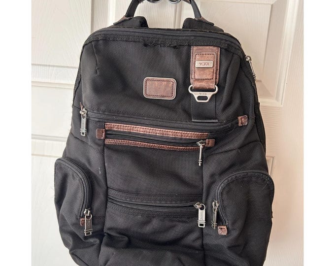 Tumi Alpha Bravo Knox Backpack Black Ballistic Nylon & Hickory Trim