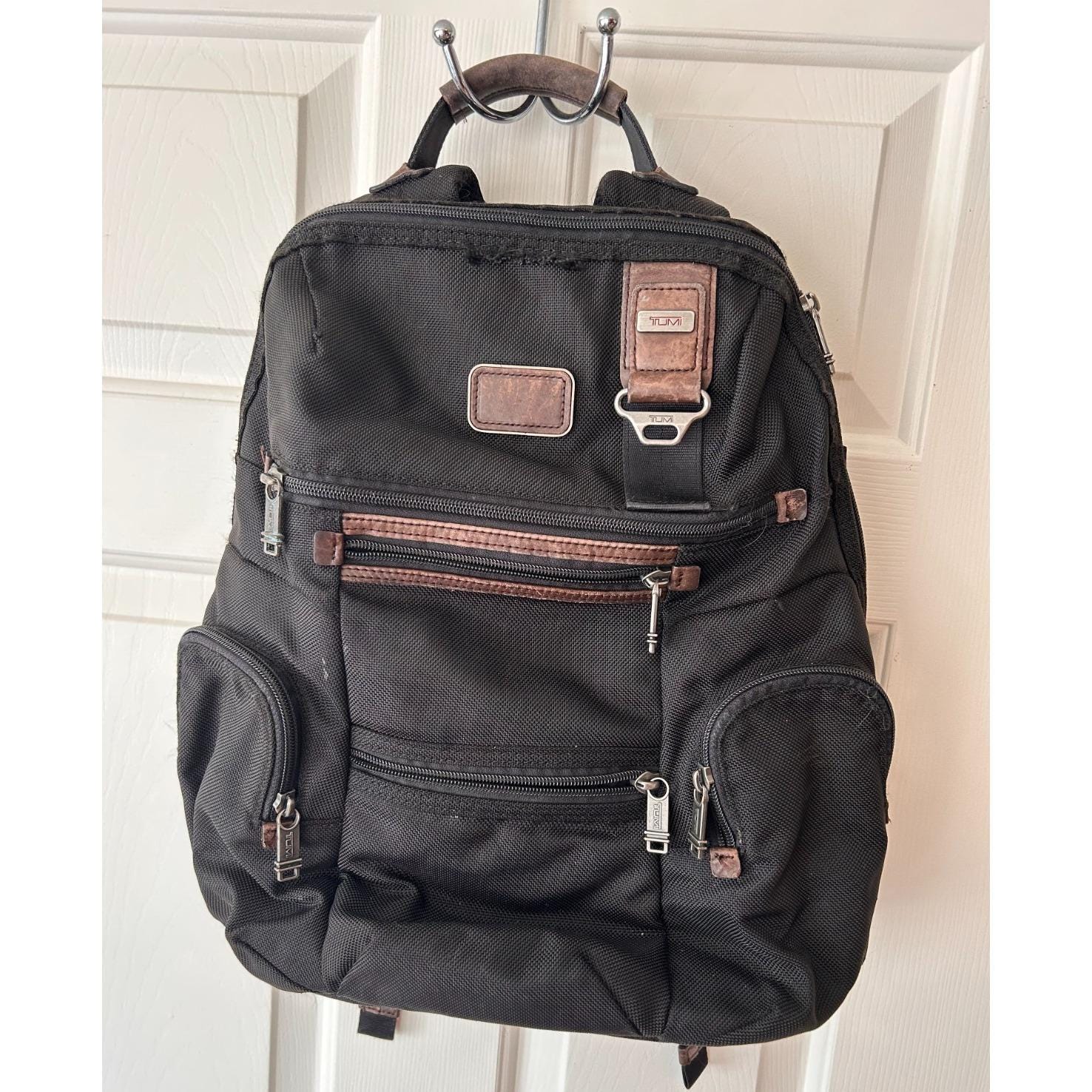 tumi alpha bravo knox backpack hickory Tumi Alpha Bravo Knox Backpack Black Ballistic Nylon & Hickory Trim