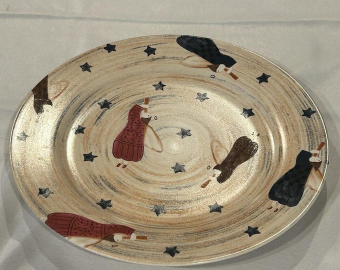 Pure Art Carol Endres Angels & Blue Stars 10.9" Plate Folk Art Angels 1 Plate