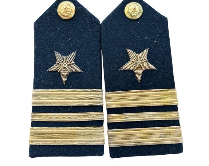 Vintage US Navy Captain Shoulder Boards Bullion Star GEMSCO Epaulettes