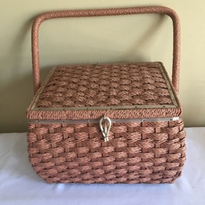 VTG 70'S SINGER SEWING BASKET BOX REMOVABLE TRAY! 9” X 4 1/2