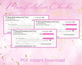 Manifestation Checks- Geld Manifestation, Gesetz der Anziehung, Überfluss
