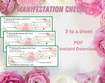 Manifestation Checks- Geld Manifestation, Gesetz der Anziehung, Überfluss