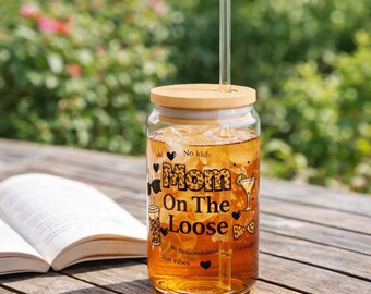 Mama Auf Die Lose Sipperglas | 16 Unzen Einmachglas Becher mit Strohhalm