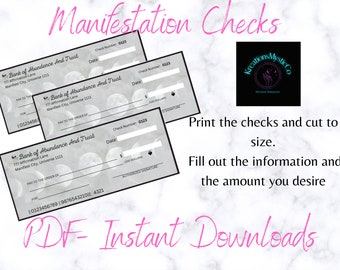 Manifestation Checks- Money Manifestation, Law of Attraction, Abundance