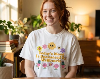 T-Shirt | Retro Blumen, Pillen, Bewusstsein für psychische Gesundheit Tee