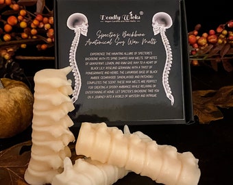 Human Spine Wax Melts, Macabre Wax, Spine Shaped Candles, Gothic Wax Melts - Witchy Wax Melt, Halloween Decor, Anatomical Wax, Halloween Wax