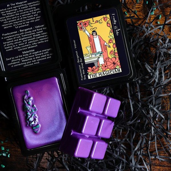 Soy Wax Melt - The Magician Tarot - Frankincense - Bergamot - Vetiver  - Gothic Wax Melt, Witchy Wax Melt,  Spooky Wax Melt by Deadly Wicks.