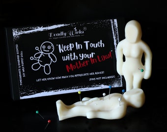 Keep In Touch With Your Mother In Law Poppet Doll, Voodoo Doll, Witchy Wax Melt, Spooky Wax, Mother in Law gift, Funny wax melt