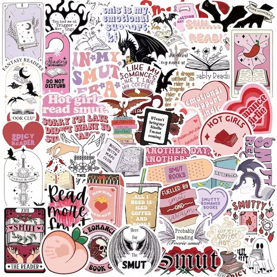 50PCS Dark Romance Smut Stickers, Booktok Kindle Stickers, Romantasy, Booklover sticker, Bookish, Book stickers, Romantasy, Smut
