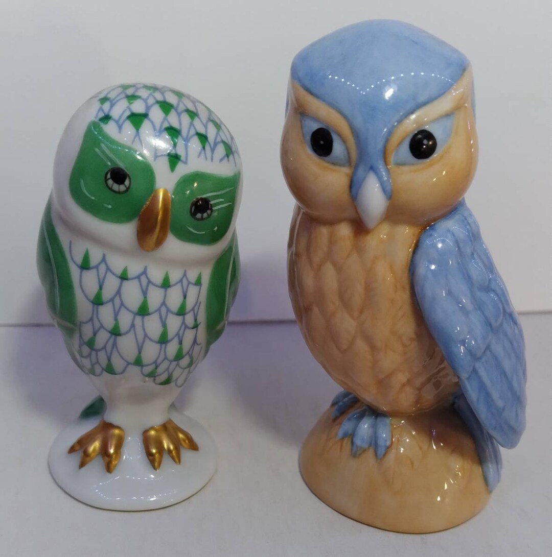 Lot of 2 Porcelain Owls From the treasury of Owls Etsy