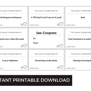 Printable Sex Coupons, Naughty Coupons, Gift for Boyfriend, Gift ...