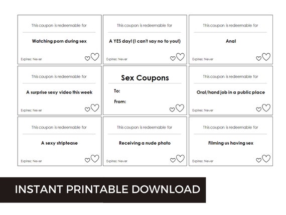 570px x 428px - Printable Sex Coupons Naughty Coupons Gift for Boyfriend - Etsy
