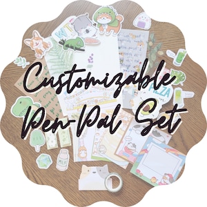 Set de papelería kawaii personalizable / Bolsa de cartas para escribir a amigos por correspondencia