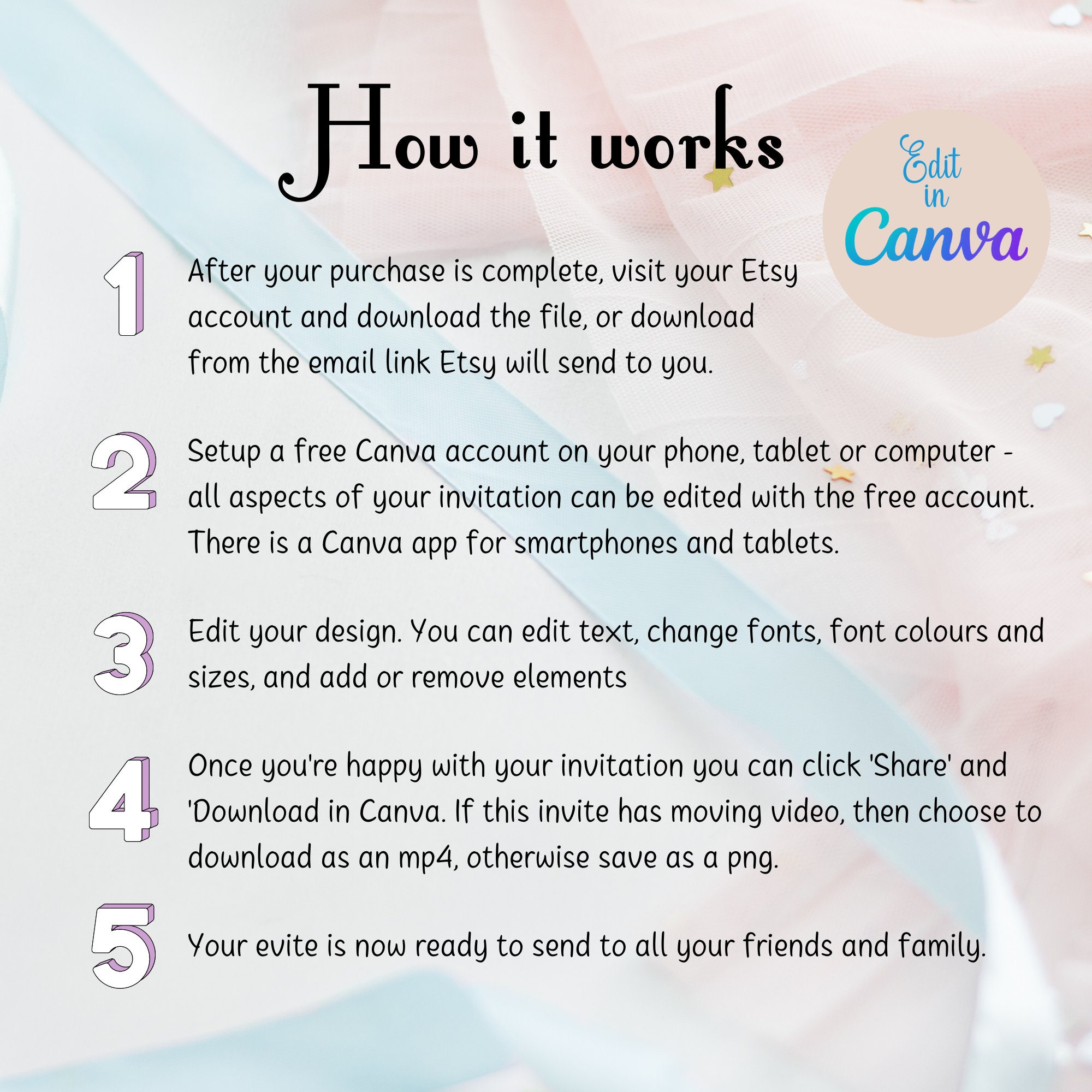 Digital Birthday Invitation Canva, Electronic Evite, Smartphone Einvite, Mobile Invite, Instant