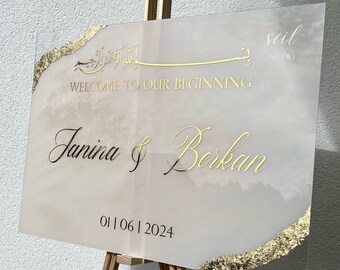 Willkommensschild | Willkommstafel | Welcome Sign | Hochzeitsschild | Hochzeitsdeko | Verlobungsschild | Verlobung | Söz Deko | Bismillah