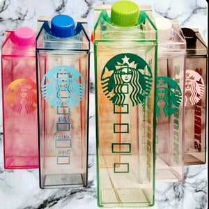 Personalised 500ml Starbucks milk carton, custom christmas gift, stocking filler, secret santa gift, resuable bottle, starbucks gift