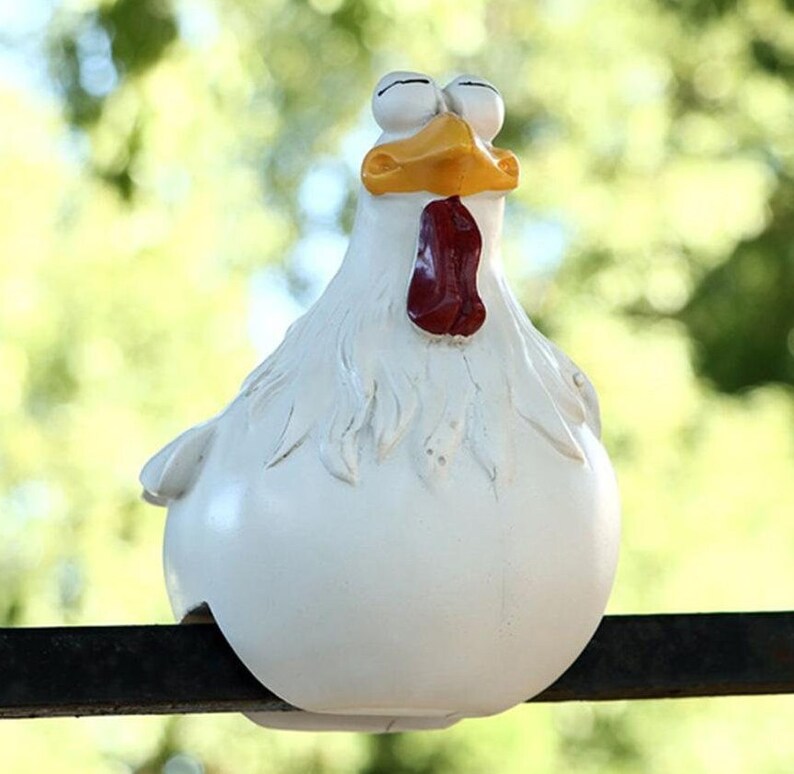 Funny Yard Art Chicken Figurines Decor Garden Decoration Etsy