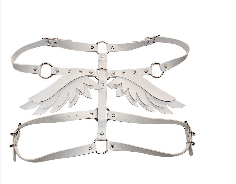 Angel Wings Harness Leather Harness Wings Angel Wings White | Etsy