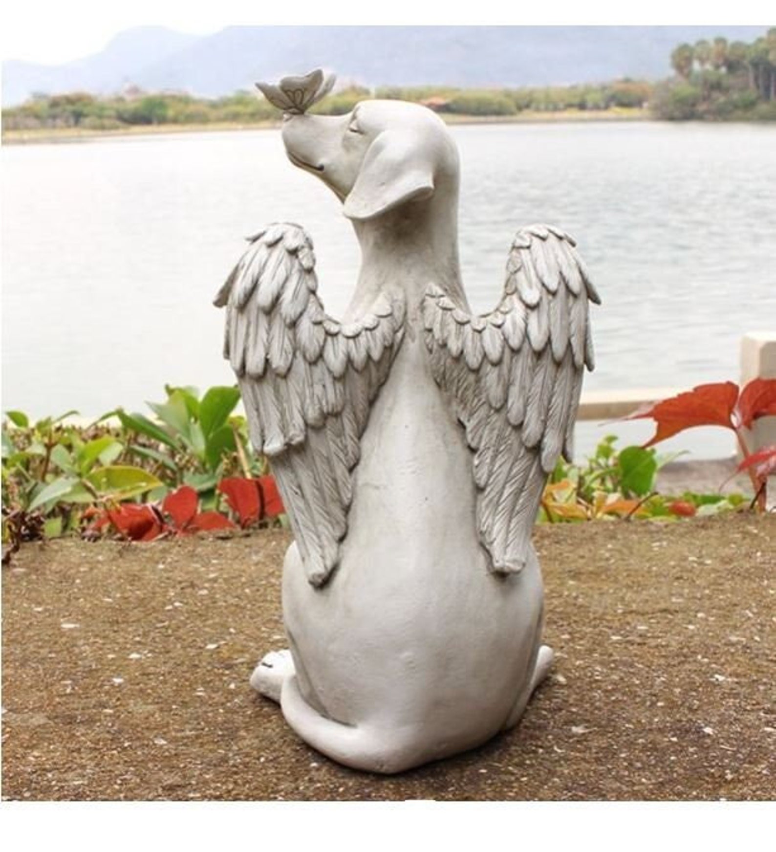 Dog Memorial Statue Pet Memorial Gifts Handmade Angel Dog Etsy
