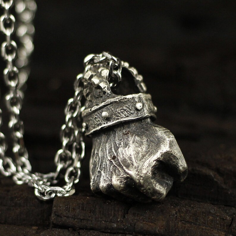 Brave Fist Power Fist Necklace Sterling Silver Pendant Etsy