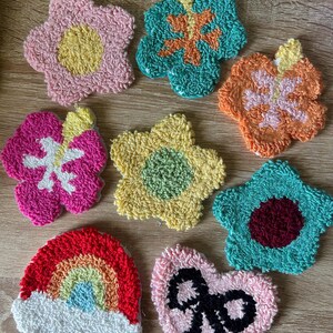 Mug Rug Coaster, Punch Needle Coasters, Housewarming Gift, Handmade gift
