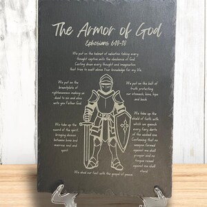 Armor of God Ephesians 6:10-18 prayer engraved slate plaque