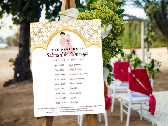 Nikkah Ceremony Program Template Nikkah Order of Events - Etsy UK