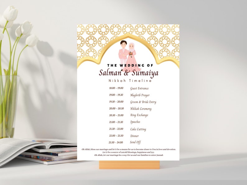 Nikkah Ceremony Program Template Nikkah Order of Events - Etsy UK