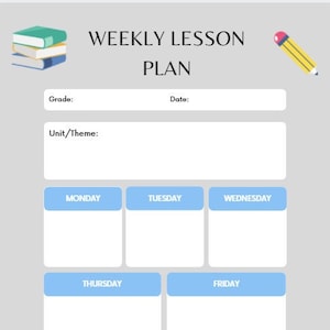 Weekly Lesson Plan- Standard Style