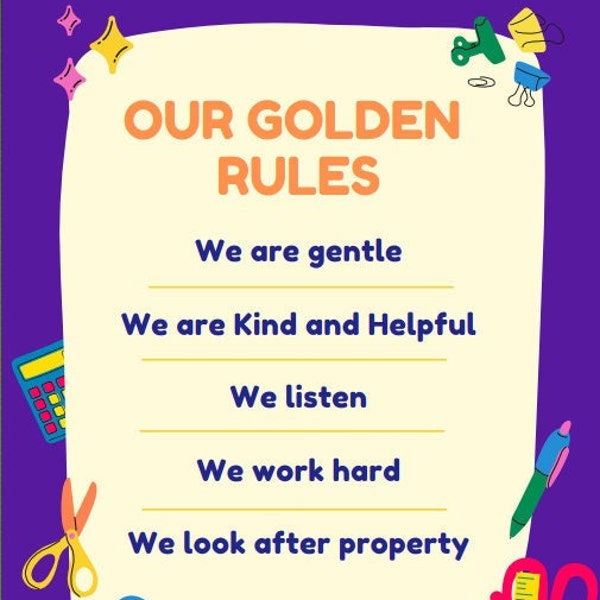 Our Classroom Rules- Golden Style
