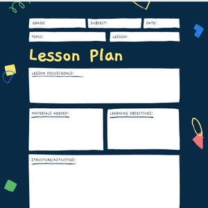 Daily Lesson Plan-Dark Blue Style