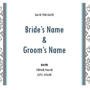 Save the Date Wedding Card- Elegant