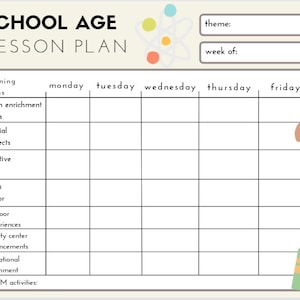 School Age Lesson Plan-Color Style