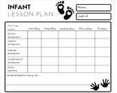 Infant Weekly Lesson Plan-Black & White