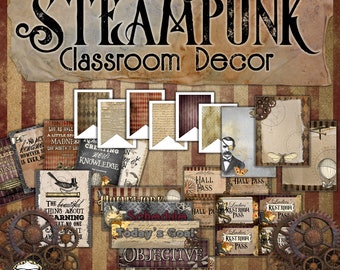 Middle or High School Classroom Decor - Steampunk Theme