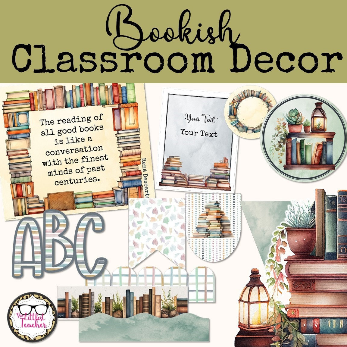 Middle or High School Books Reading Literary Theme Printable Editable Classroom or Library Decorations Bulletin Boards Teacher Organization