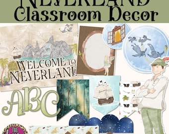 Neverland Classroom Decor Peter Pan Classroom Theme Printable Class Decorations Bundle Bulletin Boards for Middle or High School