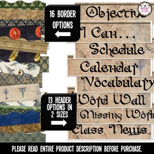Lord of the Rings Middle Earth Tolkien Theme Printable Classroom Decor ...