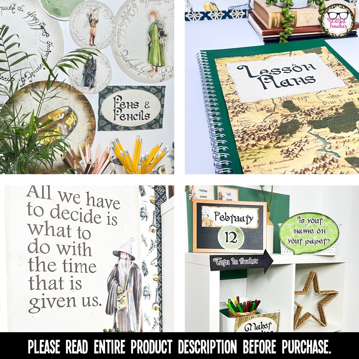 Lord of the Rings Middle Earth Tolkien Theme Printable Classroom Decor ...
