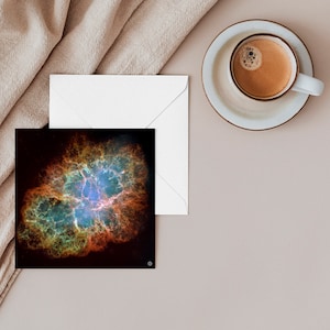 Weltraum Karte - Die Krabbe - Grüße, Geburtstag, Weihnachten Vatertag - Ideal für Weltraum-Enthusiasten und Astronomen.